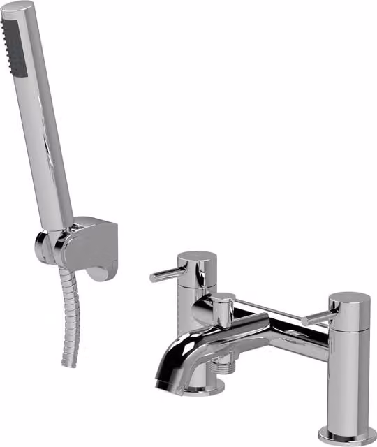 Balterley Round Single Lever Bath Shower Mixer Tap with Shower Kit in Chrome Silver