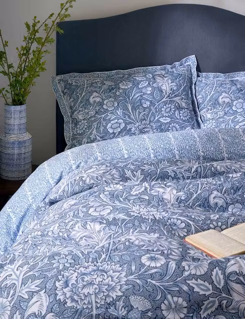 William Morris At Home Frieze Double Bough Pillowcases, 2 Pack, Blue and Pink Mix, Pure Cotton