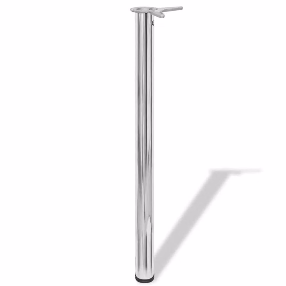 Berkfield Home Set of 4 Height Adjustable Sturdy Table Legs in Chrome Silver, Height: 87 cm – 2