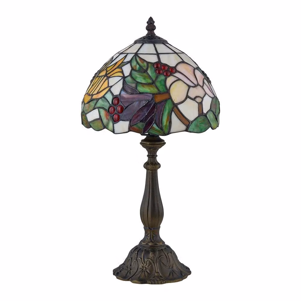 First Choice Lighting Burton Tiffany Floral Set of 2 Table Lamps, Bronze, Height: 47 cm – 2