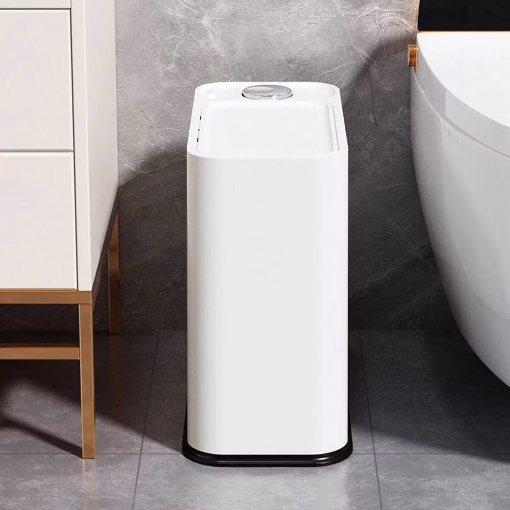 EONLION 16L White Plastic Bathroom Bin with Push Lid – 4