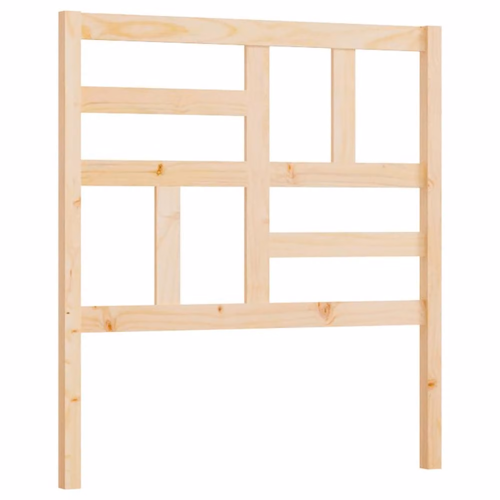 Berkfield Home Beautiful Bed Headboard in Natural Solid Pine, W/D/H: 106 x 4 x 104 cm – 2