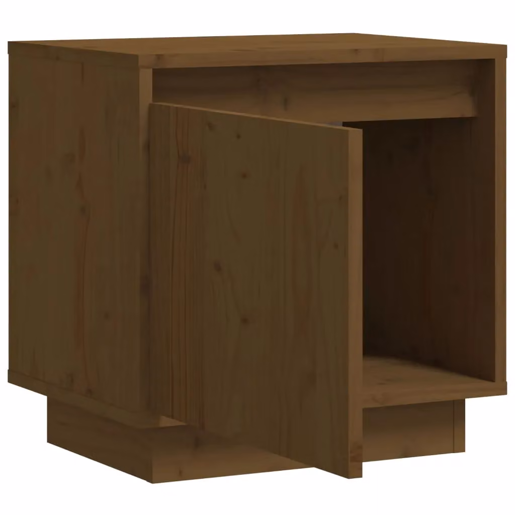 Berkfield Home Set of 2 Modern Honey Brown Solid Wood Pine Bedside Cabinets, W/D/H: 40 x 30 x 40 cm – 4