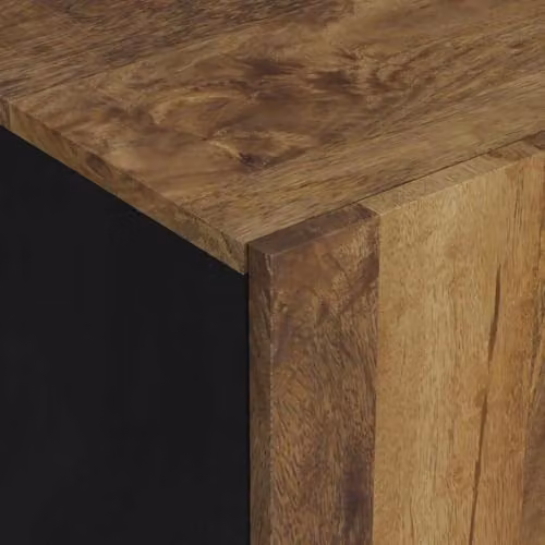 vidaXL Rustic Brown TV Cabinet in Mango and Engineered Wood, W/D/H: 80 x 33 x 46 cm – 3