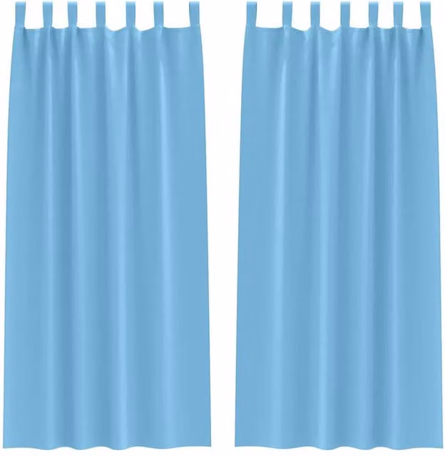 Berkfield Home Blackout Fabric Curtains, 2 Pack, Blue, H 245 x W 140 cm