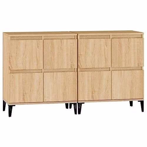 vidaXL Set of 2 Sideboards in Sonoma Oak, W/D/H: 60 x 35 x 70 cm – 1