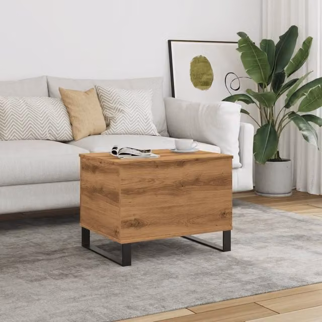 Berkfield Home Artisan Oak Coffee Table in Brown, W: 60 cm, D: 44.5 cm, H: 45 cm – 1