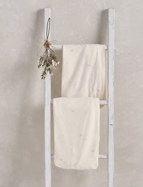 Mamas & Papas 2 Pack Duckling Graphic Cotton Cot Bed Fitted Sheets, Beige