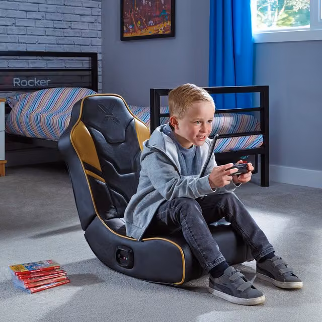 X Rocker Shadow 2.0 Audio Gaming Chair in Gold and Black