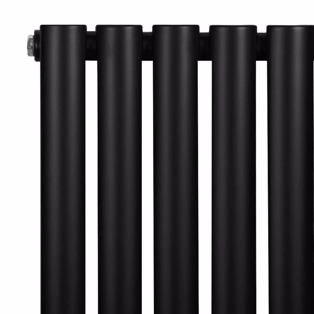 Monstershop Oval Single Column Steel Radiator, Black, H 180 cm x W 48 cm x D 4.8 cm – 3