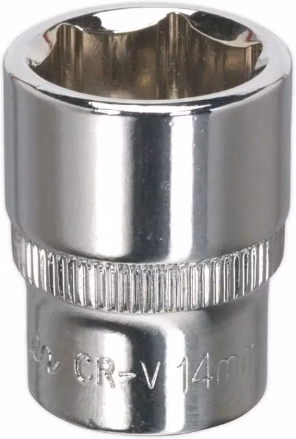 Loops 14mm Forged Steel Drive Socket with 1/4 inch Square Drive in Silver Chrome Vanadium – 1