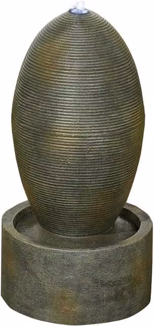 Primrose Petite Slate Rippling Cascade Water Feature with LED Lights in Brown