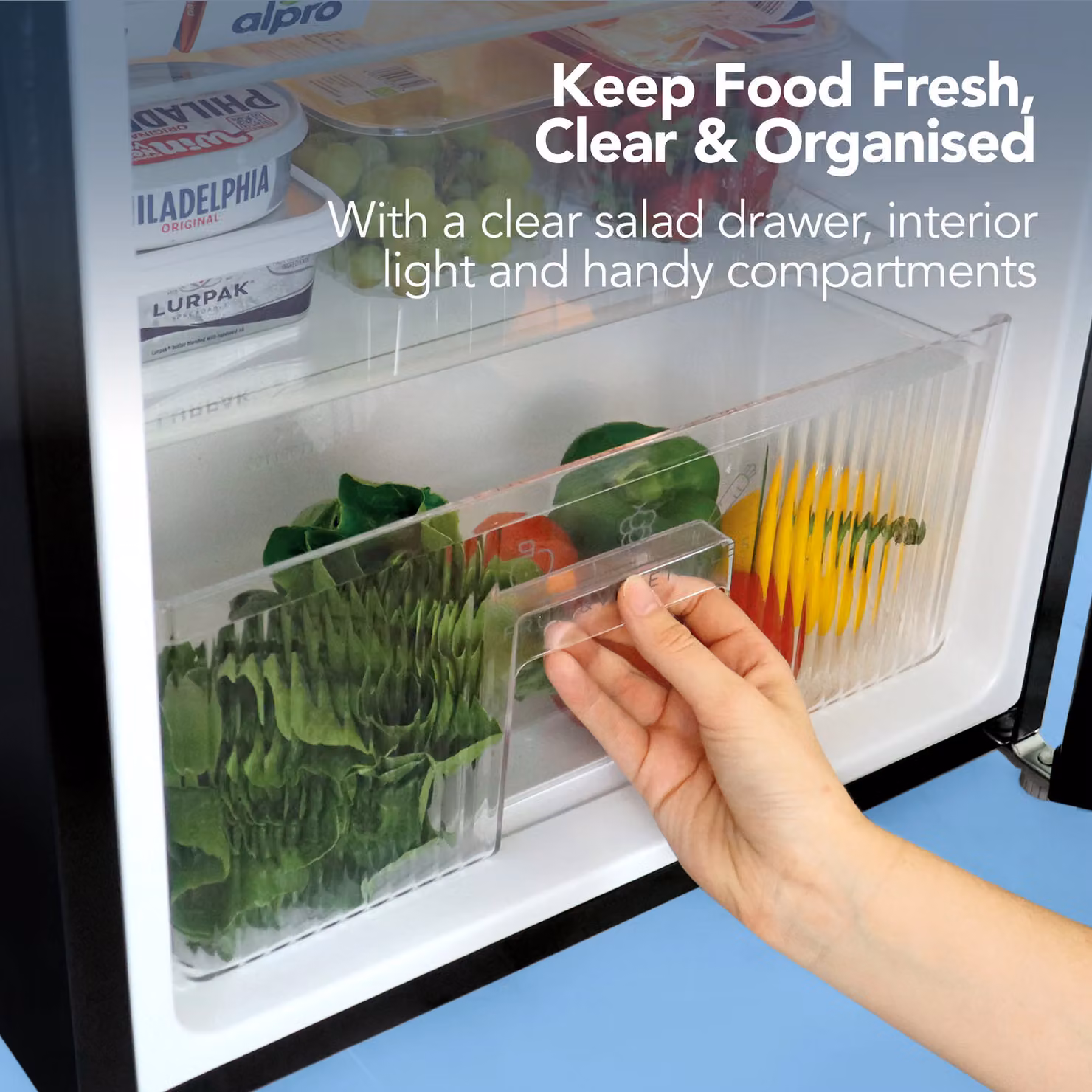 Igenix Under Counter Fridge Freezer, 87 Litre, Black – 5