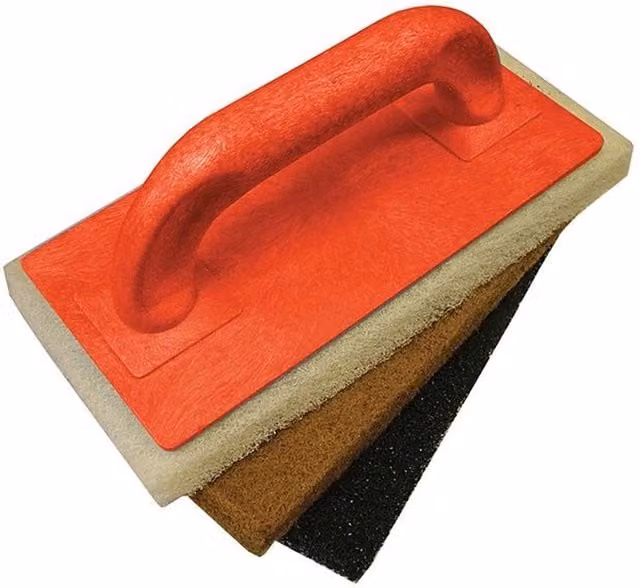 Faithfull Scouring Pad Holder with Fine, Medium and Coarse Pads in Multi Colour
