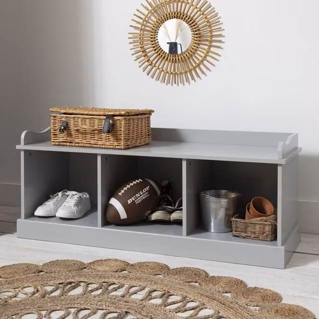 Noa and Nani Stockholm Storage Bench in Grey, Width: 111.5 cm