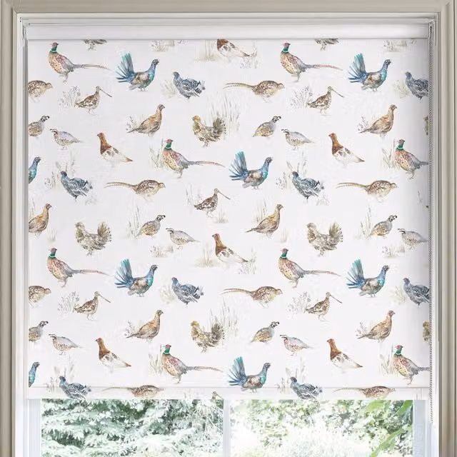 Voyage Maison Gamebirds Made to Measure Blackout Roller Blind in Cream and Multicolour Floral Design