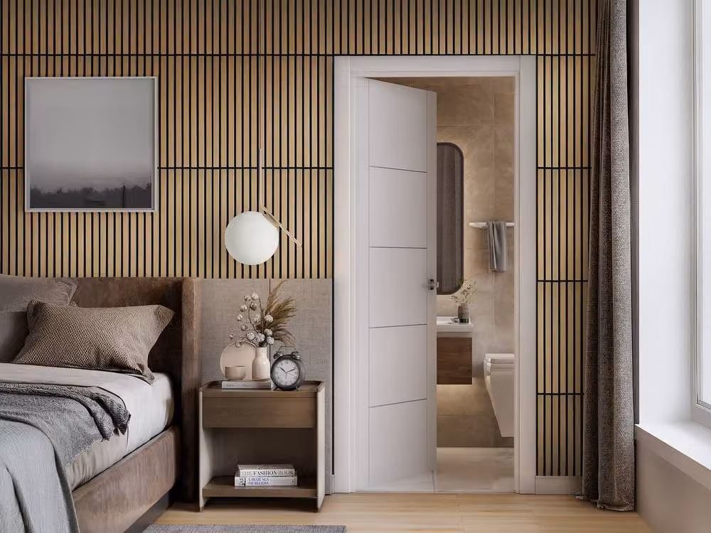 Fuse Acoustic Wooden Slatted Wall Panel in Brown, W/H: 60 x 60 cm – 10