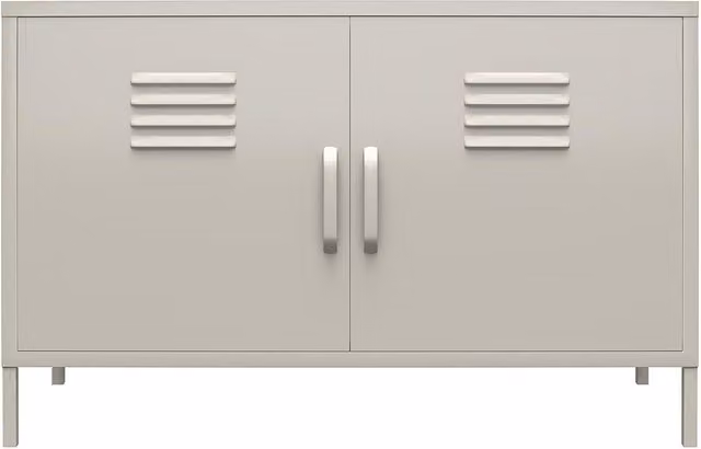 Bradford 2 Door Metal Industrial Accent Cabinet in Taupe