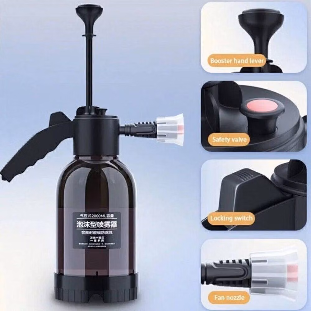 Havendro Black Manual Pressure Car Wash Foam Sprayer, 2L – 2
