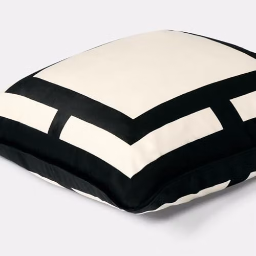 OHS Pack of 2 Monochrome Graphic Print Matte Velvet Decorative Square Cushion Covers, W/D/H: 45 x 45 x 45 cm – 3