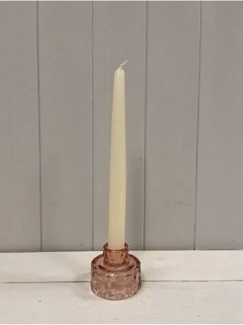 KDMD Rose Textured Pink Glass Tabletop Candle Holder