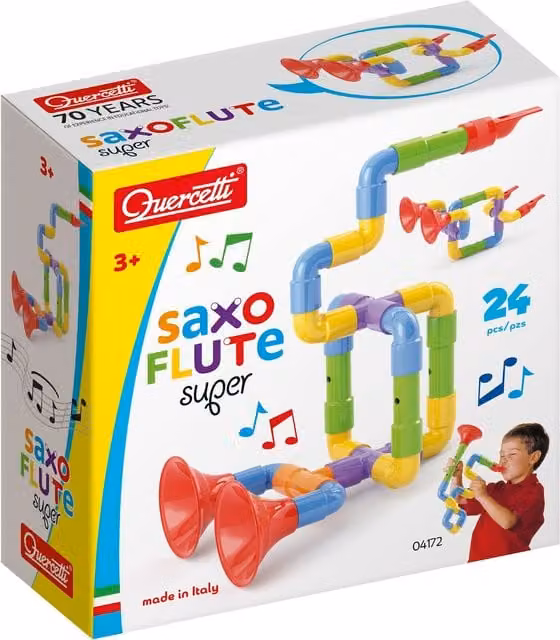 Quercetti Super Saxoflute Multicolour and Black Musical Wind Toy
