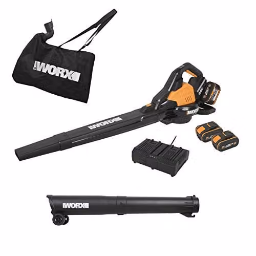 WORX WG583E PowerShare 40V Brushless Cordless Leaf Blower in Black and Orange – 1