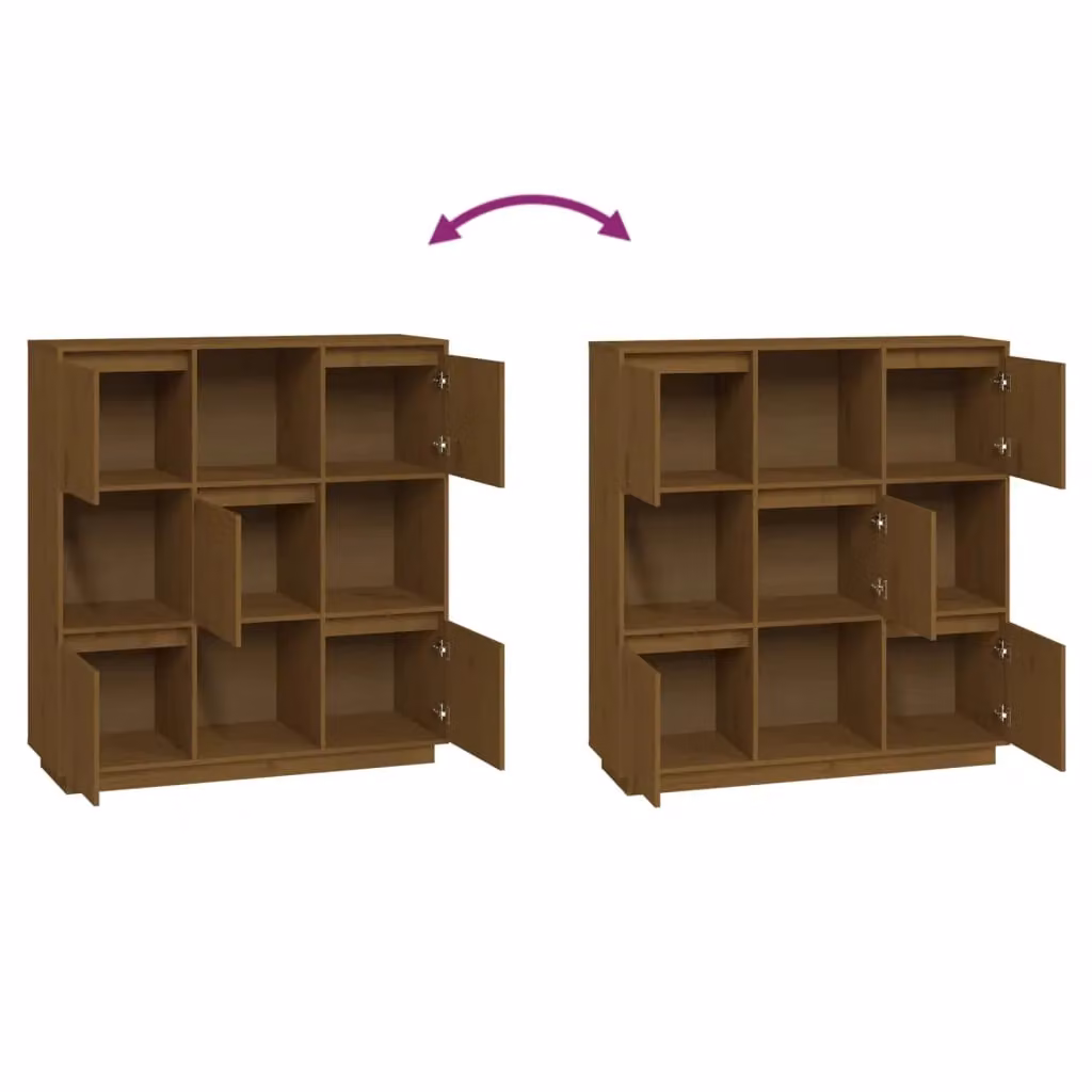 Berkfield Home Modern Highboard in Honey Brown Solid Pine, W/D/H: 110.5 x 35 x 117 cm – 4