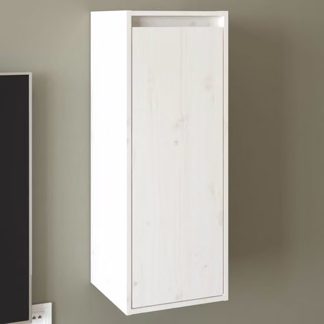 Berkfield Home White Solid Wood Pine Wall Cabinet W/D/H: 30 x 30 x 80 cm – 1