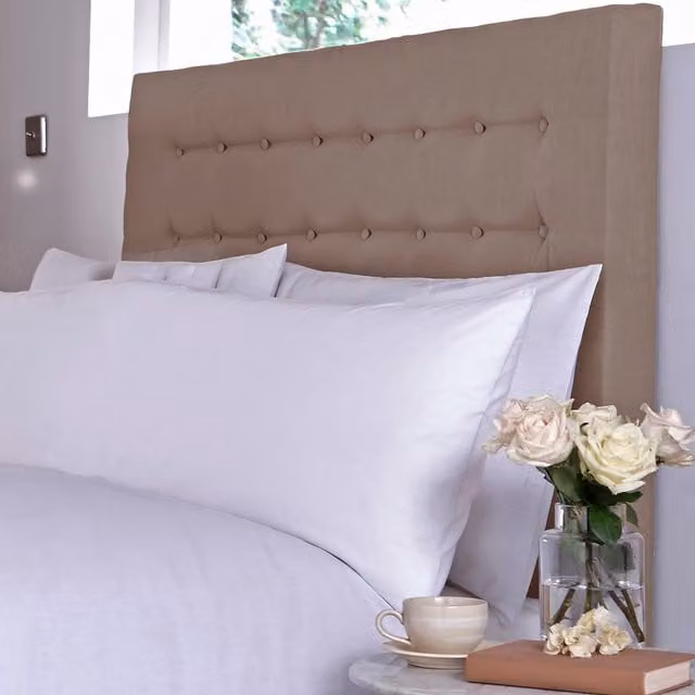 Charlotte Thomas Sestina 200 Thread Count Cotton Percale Bolster Pillowcase, White, Width: 137 cm