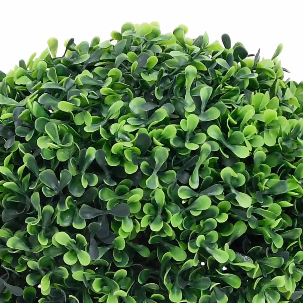 Berkfield Home Set of 2 Green Artificial Ball Shaped Boxwood Plants with Pots, Height: 32 cm – 3
