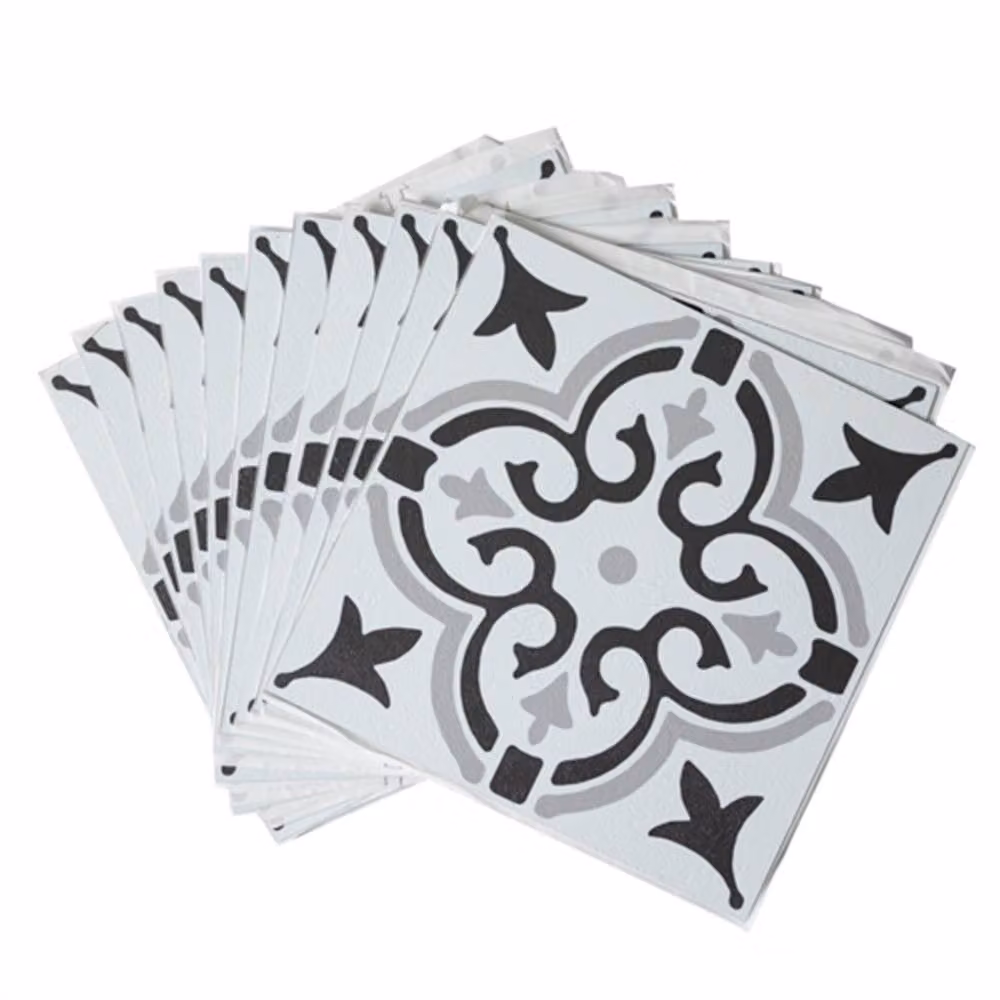 D-C-Fix Stencil Motif Grey Self Adhesive Vinyl Floor Tiles, Pack of 11, W/D/H: 30.48 x 30.48 x 0.0 cm – 2
