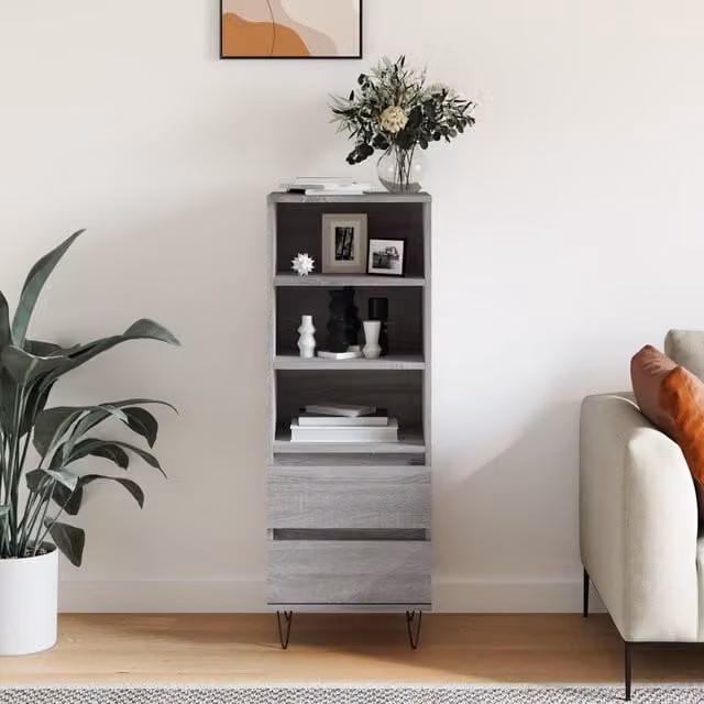 Berkfield Home Grey Sonoma Highboard, W: 40 cm, D: 36 cm, H: 110 cm