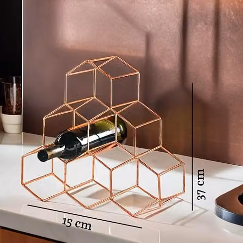 Orsina Contemporary 6 Bottle Metal Wine Rack in Green Finish – 2