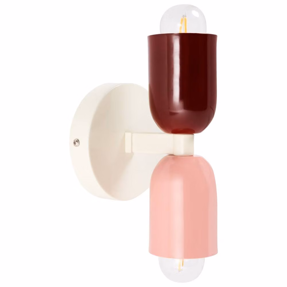 Wyld and Coco Set of 2 Multicolour Up-Down Metal Wall Lamps in Gold and Brass – 3