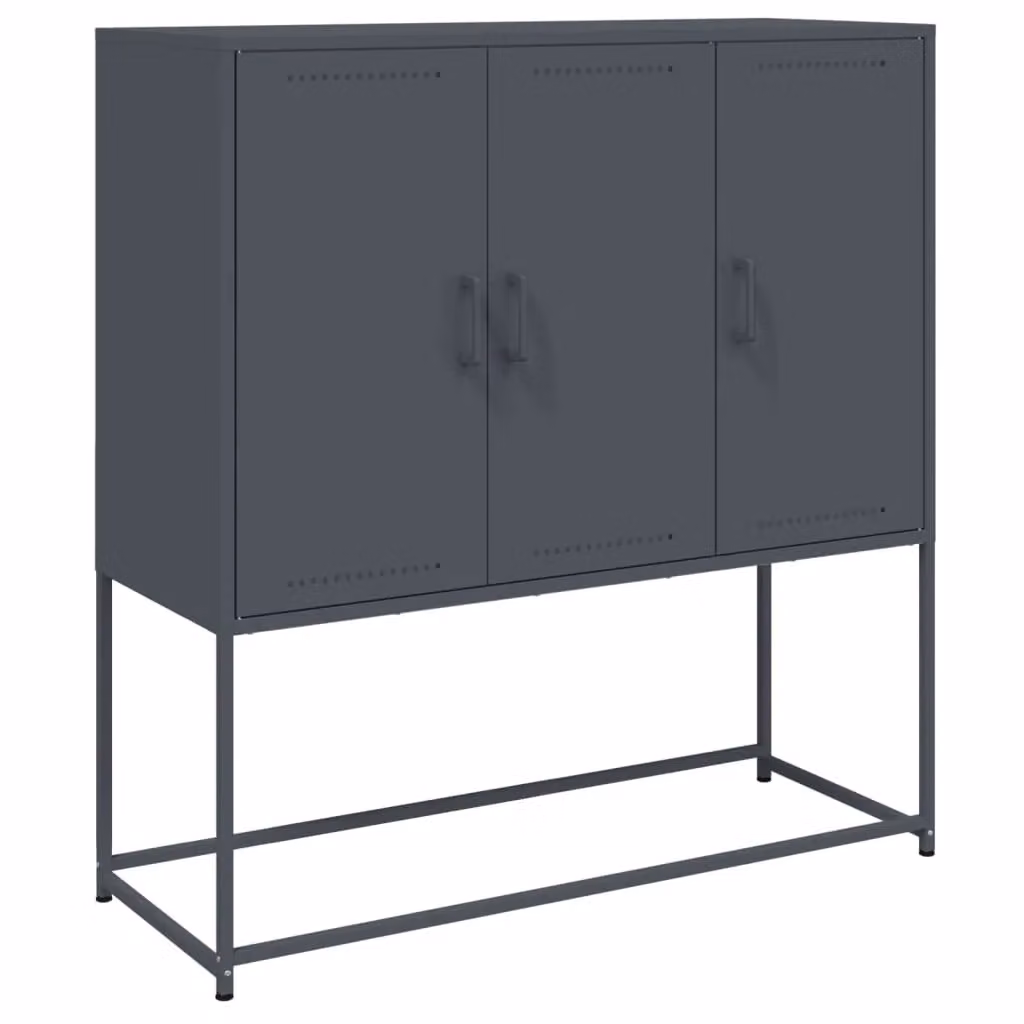 Berkfield Home Anthracite Industrial Steel Highboard W/D/H: 100.5 x 39 x 107 cm – 2