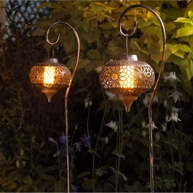 Garden Mile 2pc Garden Lantern Stake Lights in Bronze