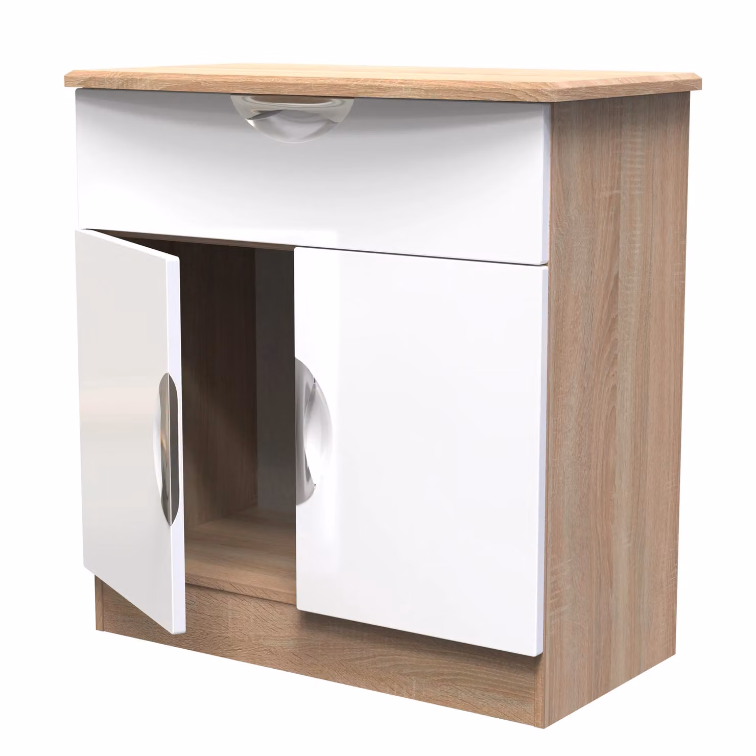 2 U Holborn Ready Assembled 1 Drawer 2 Door Sideboard in White Glossy Finish – 3