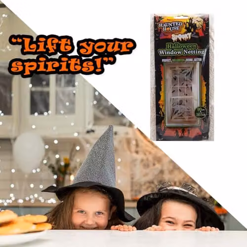 VFM e-Store White Halloween Window Netting Decoration, W: 90 cm, H: 365 cm – 8