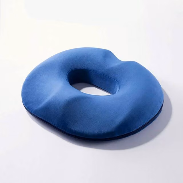 EONLION Blue Memory Foam Round Donut Medical Seat Cushion, W: 120 cm, D: 90 cm