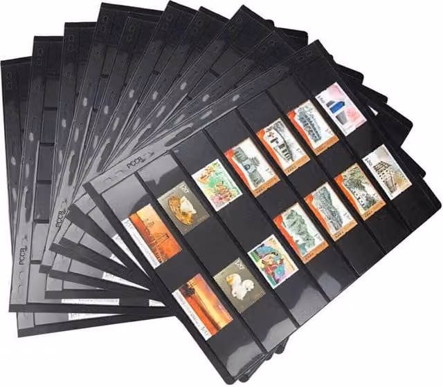 Havendro 10-Piece Double-Sided Stamp Pages with 9 Holes in Black