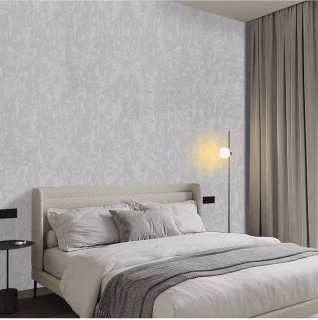 Living and Home Light Grey Non-Woven Embossed Abstract Wallpaper – 1