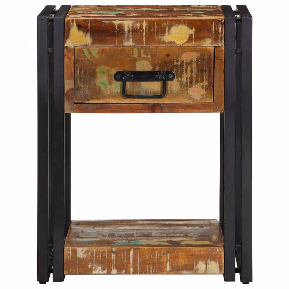 Berkfield Home Modern Bedside Cabinets, Set of 2, Reclaimed Solid Wood, Brown, W/D/H: 40 x 35 x 50 cm – 4