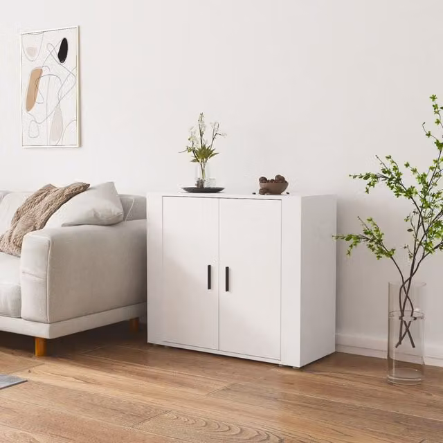 Berkfield Home White Matt Sideboard, W/D/H: 80 x 33 x 70 cm – 1