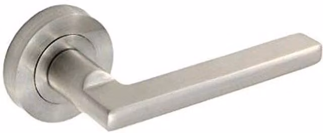 Golden Grace Lever Door Handle On Rose Set in Chrome
