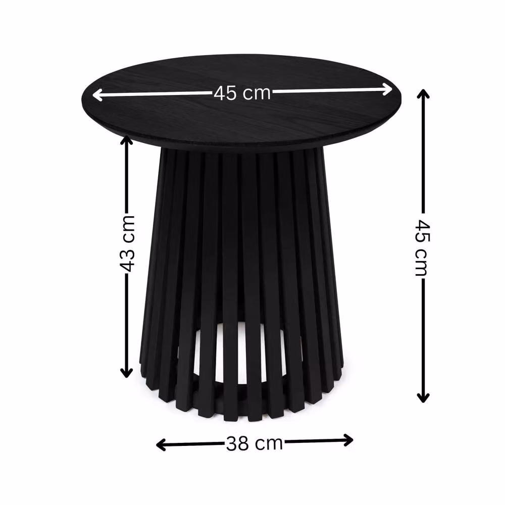 Cheshire Orla Round Lamp Table in Black, W/D/H: 45 x 45 x 45 cm – 6