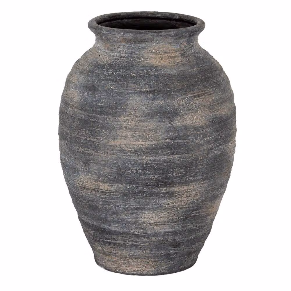 Wyld Haus Bramble Dark Aged Olpe Ceramic Vase in Black, H 34.0 cm x W 26.0 cm x D 26.0 cm – 2
