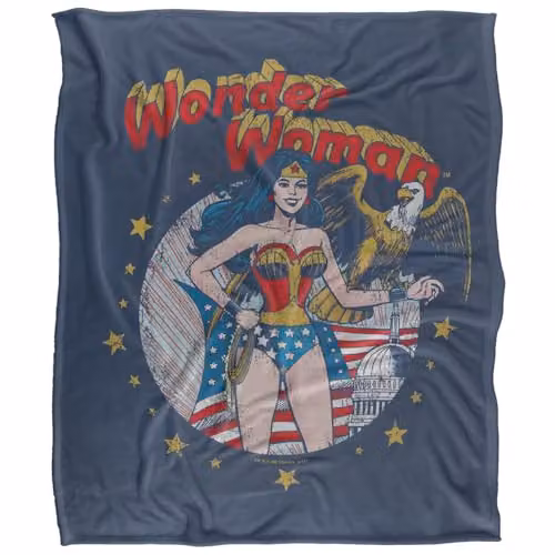 Warner Bros. Justice League At Your Service Silky Touch Super Soft Fleece Throw Blanket, Multicolour, W/H: 127.0 x 152.4 cm – 1