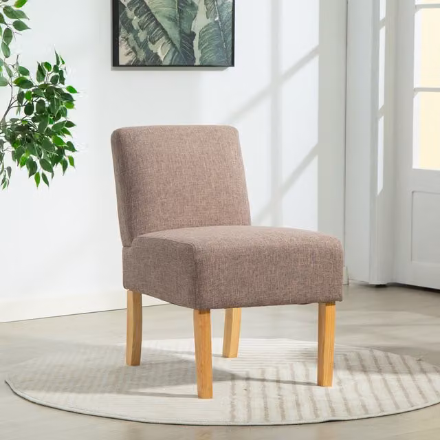 Artemis Home Selina Modern Fabric Armless Accent Chair in Brown