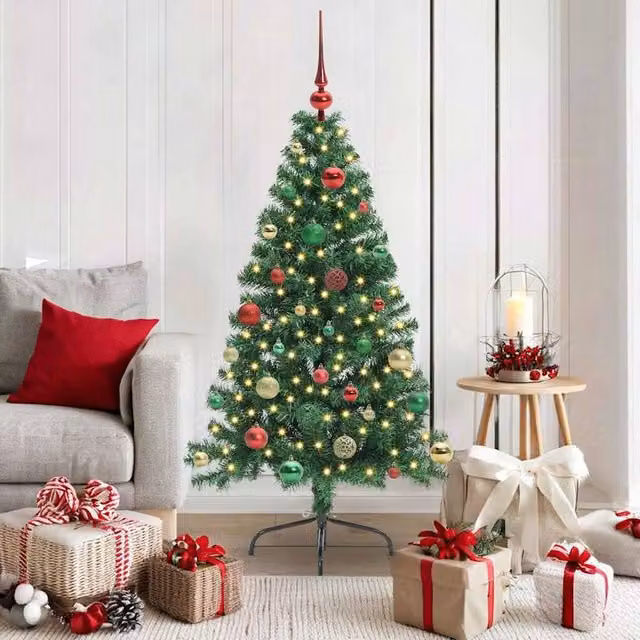 Berkfield Home Pre-lit Artificial Christmas Tree, Green, Height: 150 cm – 1